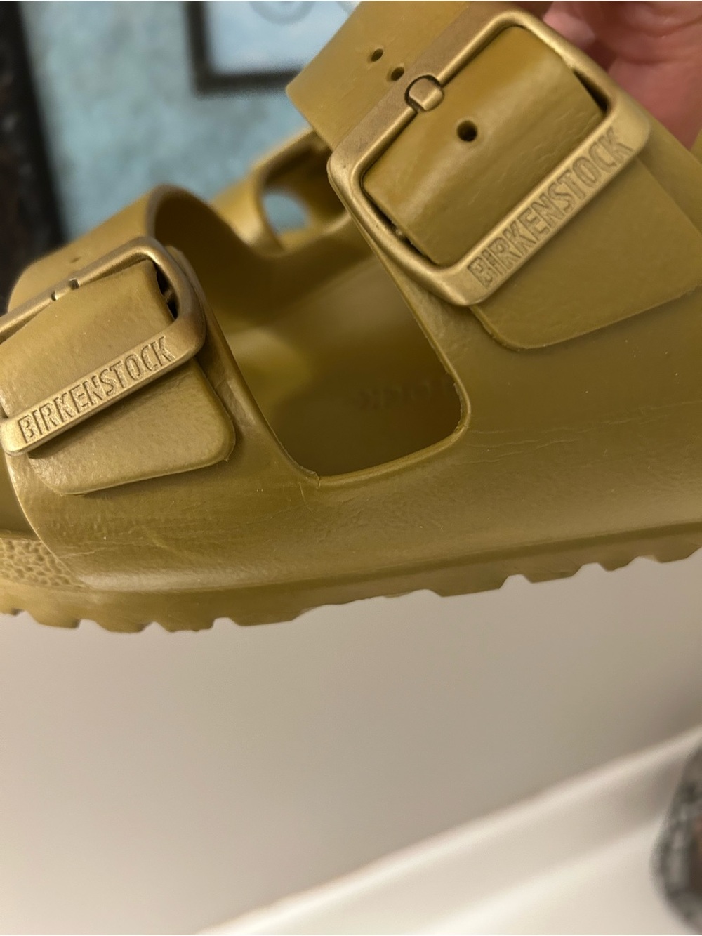 Birkenstock Single-Color Slide Sandals in Gold - Picture 3 of 6